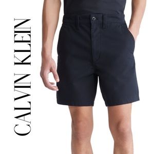 CLAVIN KLEIN BLACK LINEN SHORTS WITH SIDE ZIPPER POCKETS 32